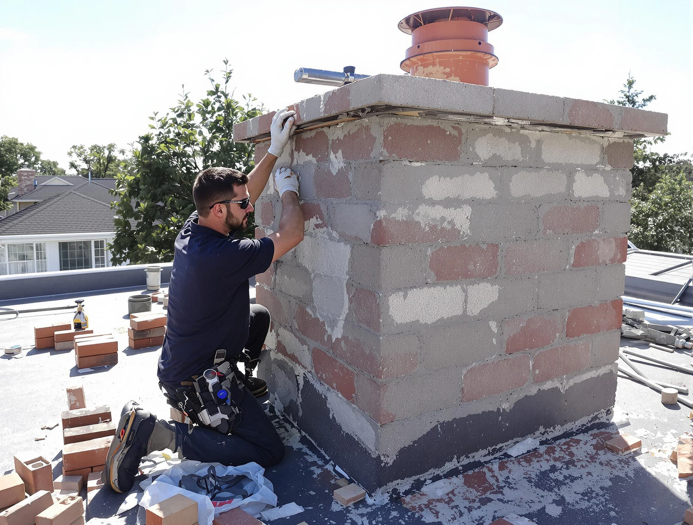 Advanced chimney repair process by Braintree Chimney Sweep in Braintree, MA
