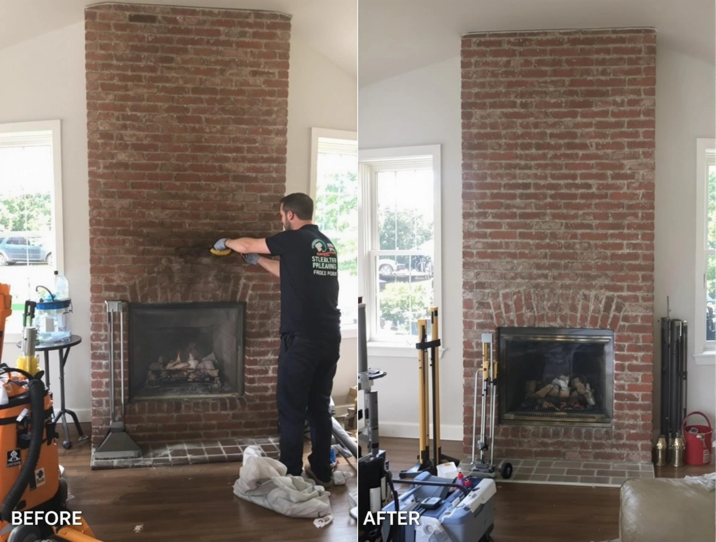 Finished chimney sweeping service by Braintree Chimney Sweep in Braintree, MA