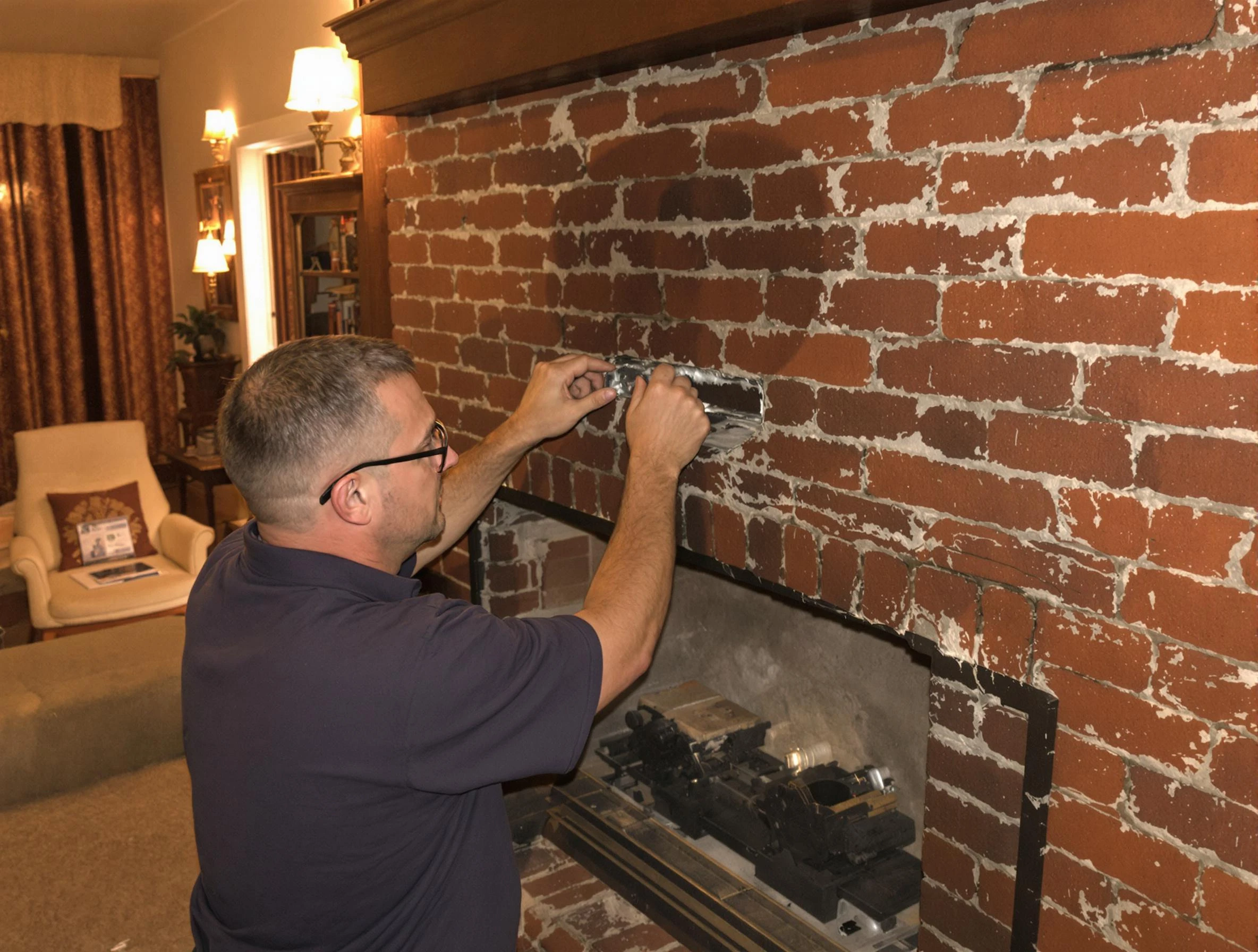 Braintree Chimney Sweep expert fixing a fireplace in Braintree, MA