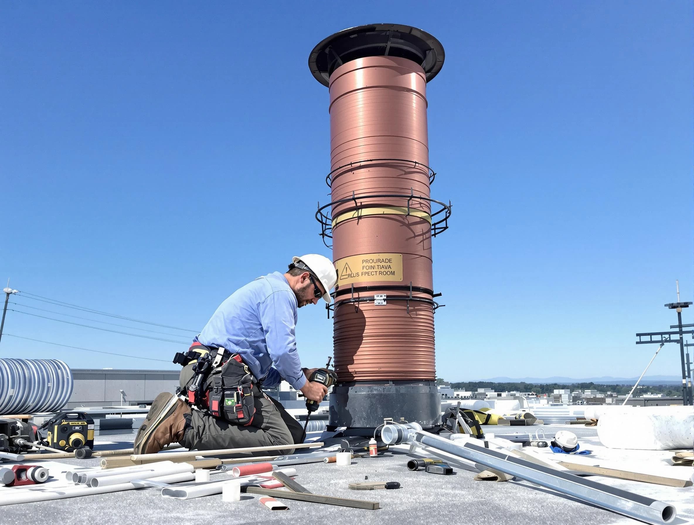 Installed chimney liner by Braintree Chimney Sweep in Braintree, MA