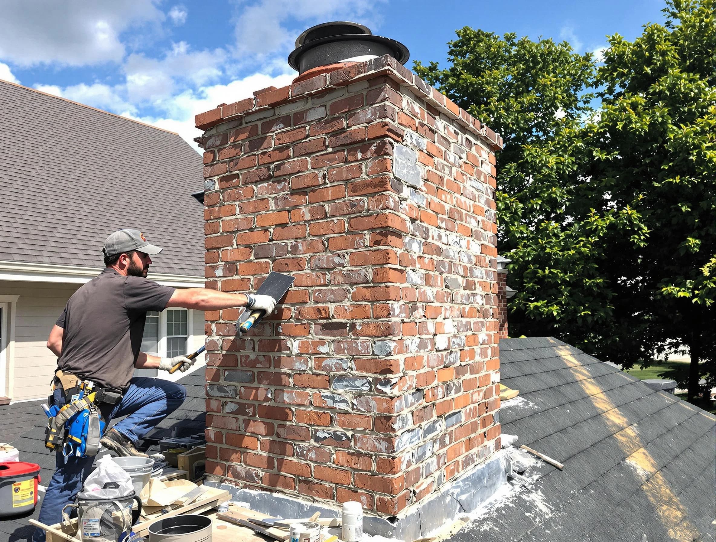 Completed chimney rebuild by Braintree Chimney Sweep in Braintree, MA