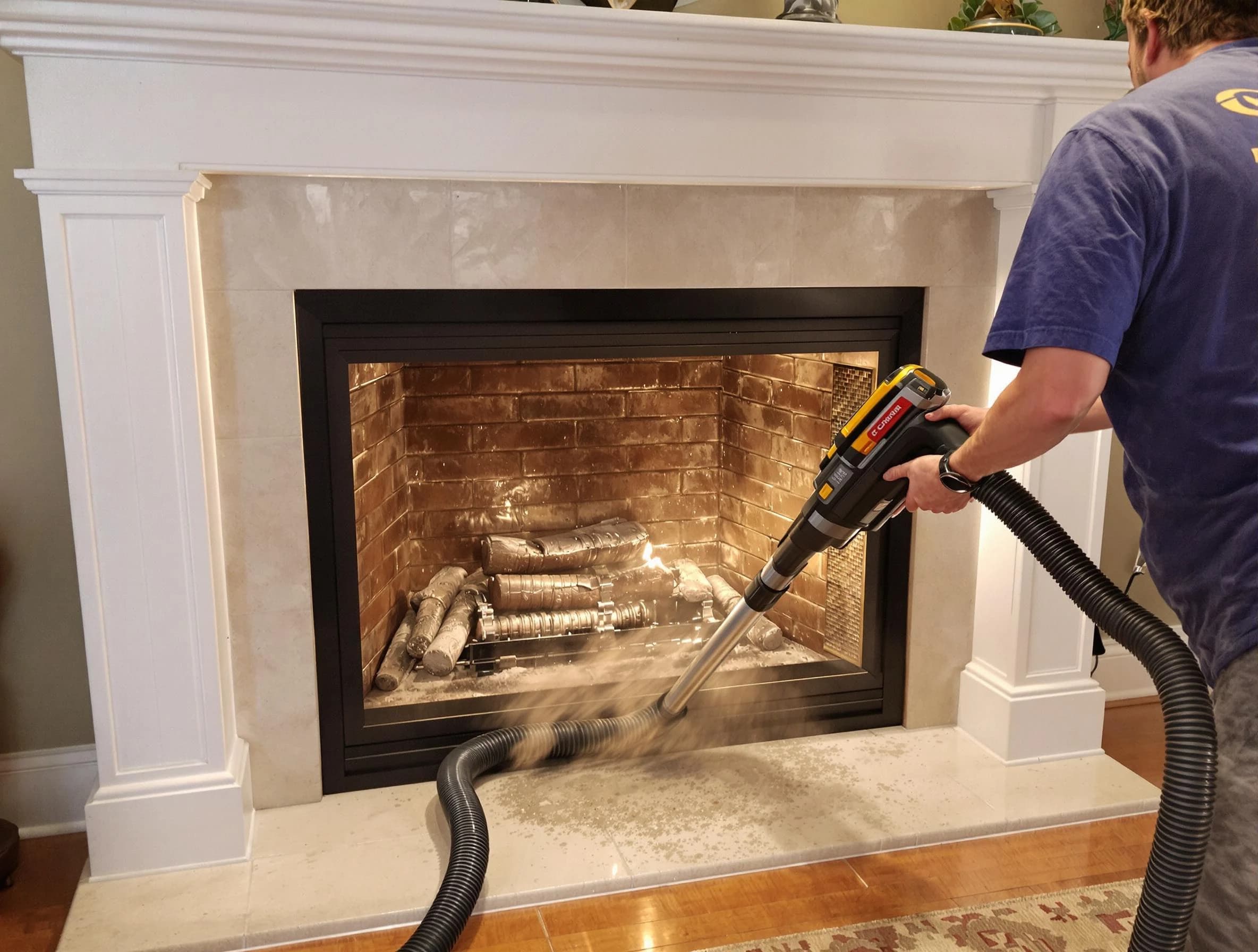 Fireplace cleaning performed by Braintree Chimney Sweep in Braintree, MA